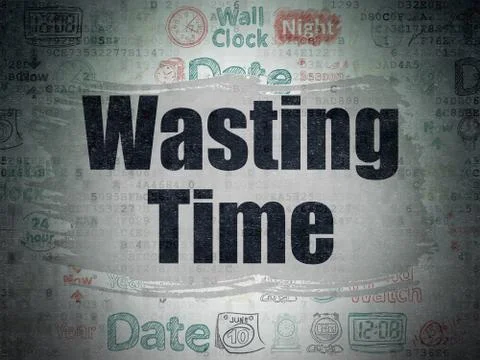 Time concept: Wasting Time on Digital Paper background Illustration