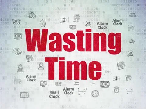 Time concept: Wasting Time on Digital Data Paper background イラスト素材