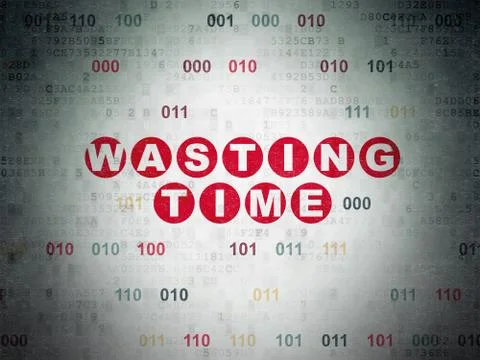 Time concept: Wasting Time on Digital Data Paper background Illustration