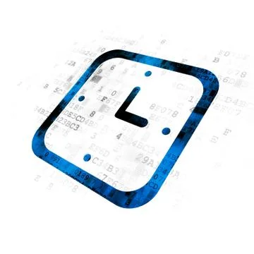 Time concept: Watch on Digital background イラスト素材