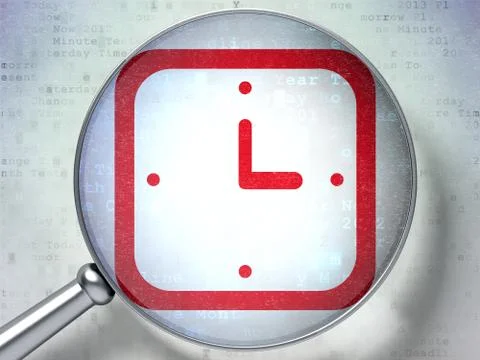 Time concept: Watch with optical glass on digital background イラスト素材