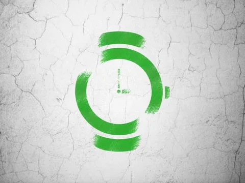 Time concept: Watch on wall background Ilustración de archivo
