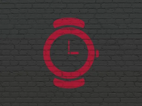 Time concept: Watch on wall background Ilustración de archivo