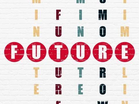 Time concept: word Future in solving Crossword Puzzle Stock Illustration