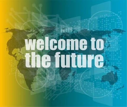 Time concept: words Welcome to the future on digital screen, 3d Illustrazione stock