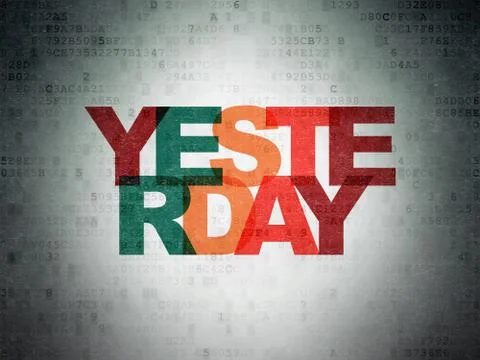 Time concept: Yesterday on Digital Data Paper background Stockillustratie