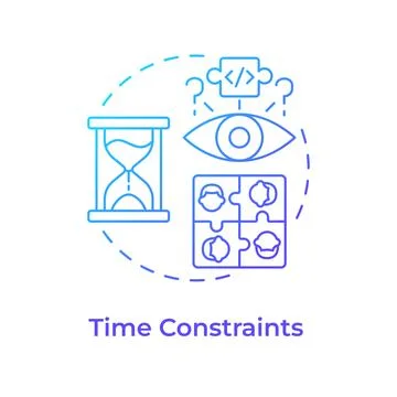 Time constraints blue gradient concept icon Illustrazione stock