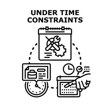 Time constraints deadline management planning concept Stock Illustration