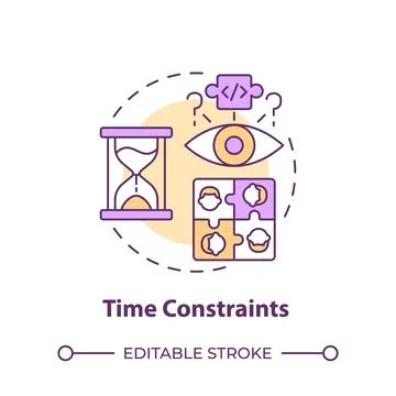 Time constraints multi color concept icon Stock Illustration