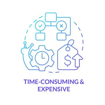 Time consuming and expensive blue gradient concept icon Stock Illustration