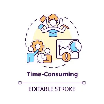 Time-consuming multi color concept icon Stock Illustration