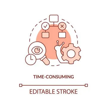 Time consuming orange concept icon Stock Illustration