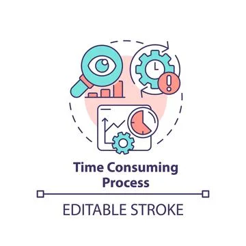 Time consuming process concept icon Stock Illustration
