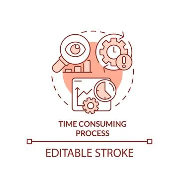 Time consuming process orange concept icon Stock Illustration