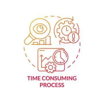 Time consuming process red gradient concept icon Stock Illustration