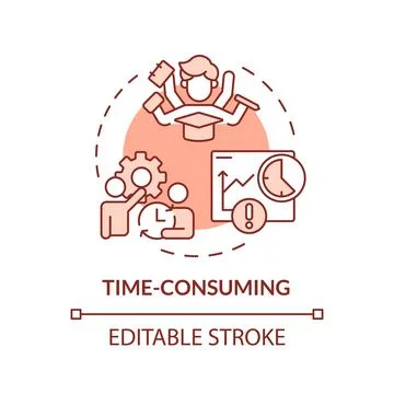 Time-consuming red concept icon Stock Illustration