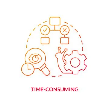 Time consuming red gradient concept icon Stock Illustration