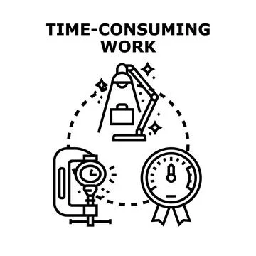 Time consuming work concept illustration Stock Illustration