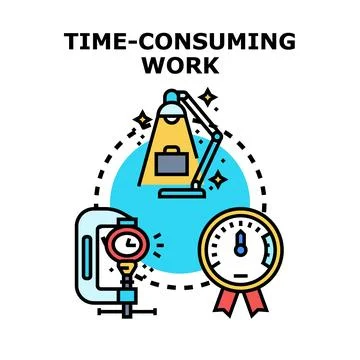 Time consuming work concept illustration Stock Illustration