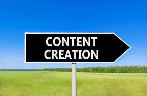 Time for content creation symbol. Concept words Content creation on beautif.. Stock Photos