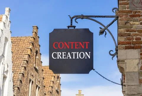Time for content creation symbol. Concept words Content creation on beautif.. Stock Photos