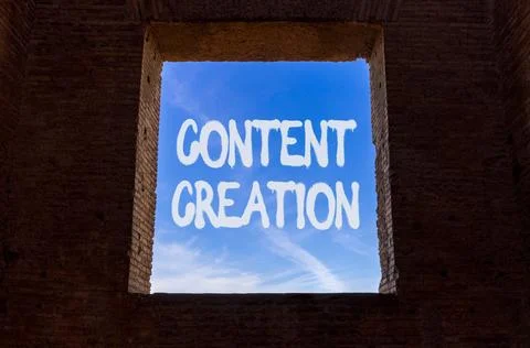 Time for content creation symbol. Concept words Content creation on beautif.. Stock Photos