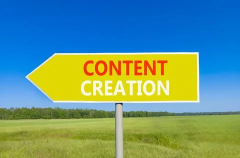Time for content creation symbol. Concept words Content creation on beautif.. Stock Photos