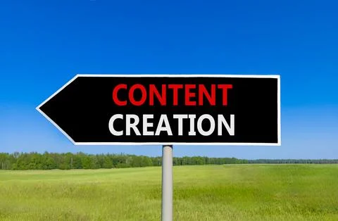 Time for content creation symbol. Concept words Content creation on beautif.. Stock Photos