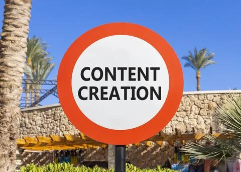 Time for content creation symbol. Concept words Content creation on beautif.. Stock Photos