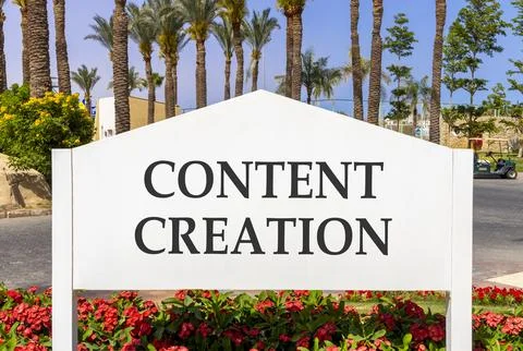 Time for content creation symbol. Concept words Content creation on beautif.. Stock Photos