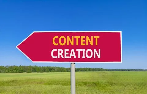 Time for content creation symbol. Concept words Content creation on beautif.. Stock Photos