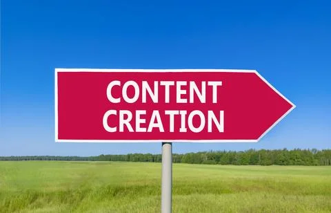Time for content creation symbol. Concept words Content creation on beautif.. Stock Photos