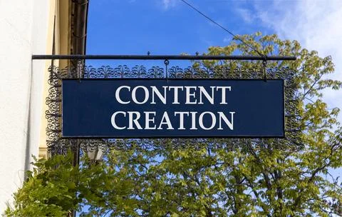 Time for content creation symbol. Concept words Content creation on beautif.. Stock Photos