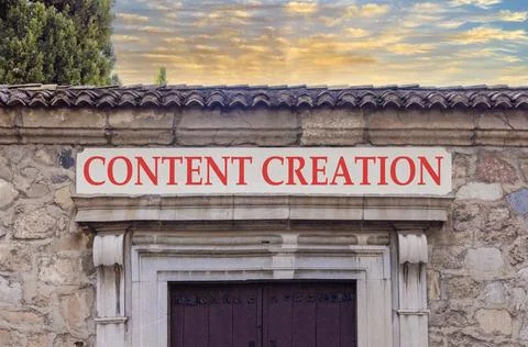 Time for content creation symbol. Concept words Content creation on beautif.. Stock Photos