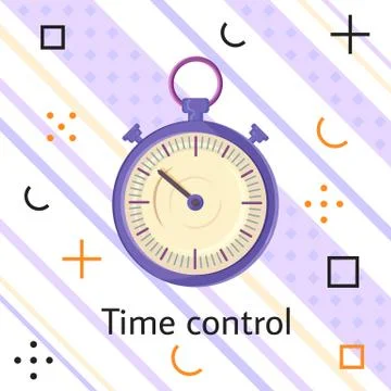 Time control banner. Alarm clock fast speed quick time vector icon flat business Stock Illustration