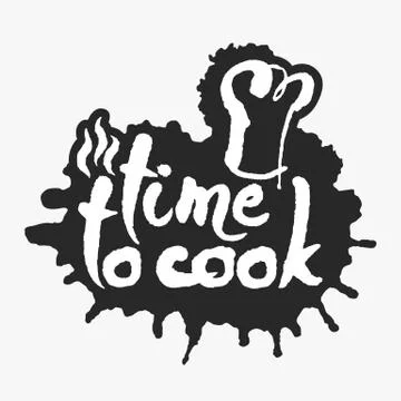 Time To Cook in an Ink Blot Stock Illustration