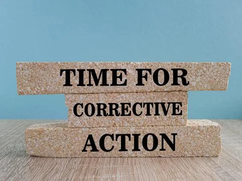 Time for corrective action symbol. Foto stock