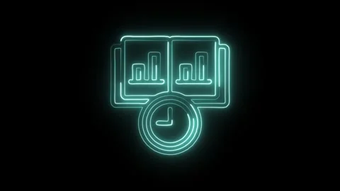 Time Count Isolated on Black Background Neon Countdown Timer Animation Stock Footage 329117200