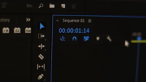 Time countdown in blue digits occurs in timecode while film Video stock 144616141