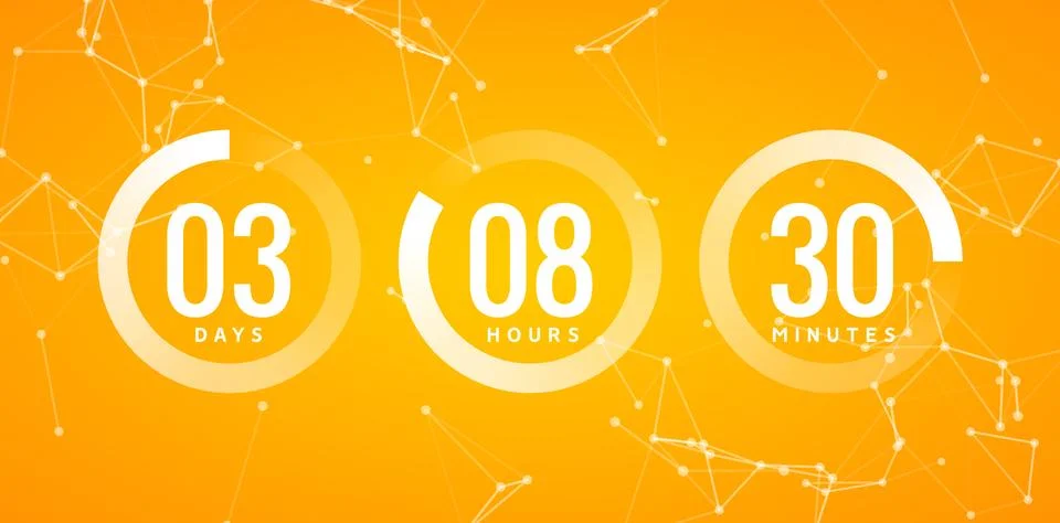 Time countdown clock timer circle number. Stopwatch vector count counter digital Stock Illustration