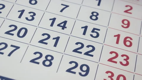 Time countdown by year, months and days. Calendar pages flipping close up Stock Footage 328176592