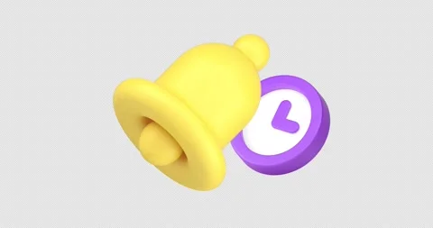 Time counting countdown reminder bell 3d icon animation with alpha channel Stock Footage 292786859