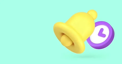 Time counting timer countdown alert reminder watch ring bell 3d icon animation Stock Footage 292787216