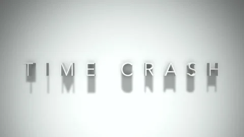 Time crash 3D title animation with shadows on a white background Stock Footage 297386315