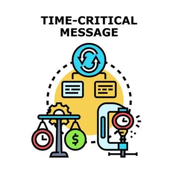 Time critical message concept business vector illustration Stock Illustration