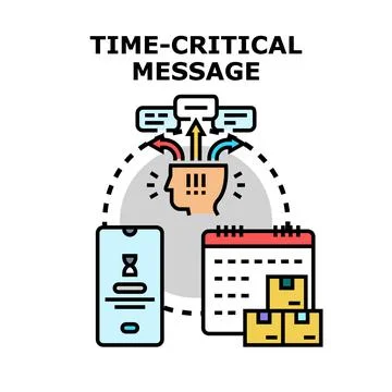 Time critical message with urgent information processing Stock Illustration