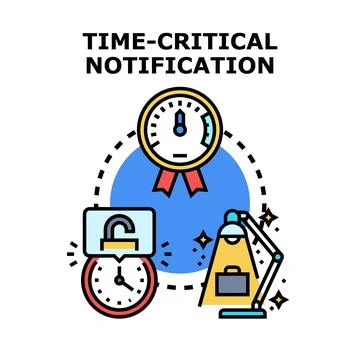 Time critical notification concept representing important alert Stock Illustration
