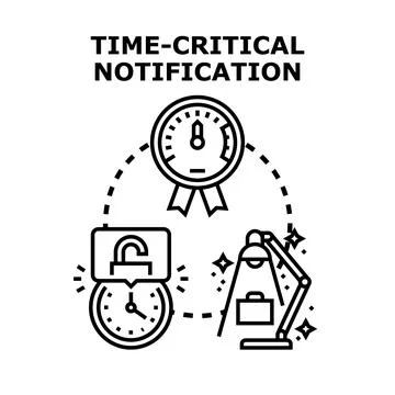 Time critical notification concept representing important alert Stock Illustration