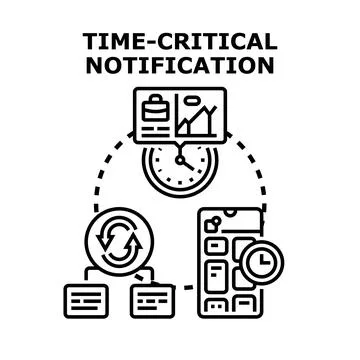 Time critical notification concept vector element イラスト素材