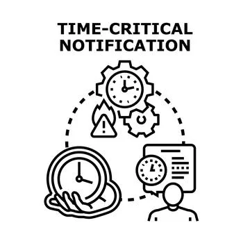 Time critical notification receiving urgent message alert Stock Illustration